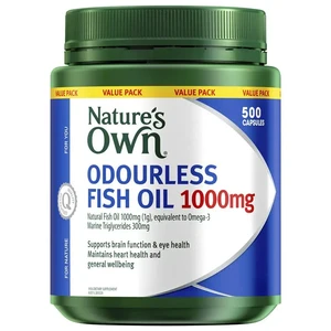 (PRE ORDER) Nature's Own Odourless Fish Oil 1000mg 500 Capsules Exclusive Size shelf life 2yrs